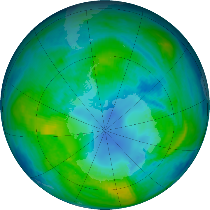 Antarctic ozone map for 20 April 1983